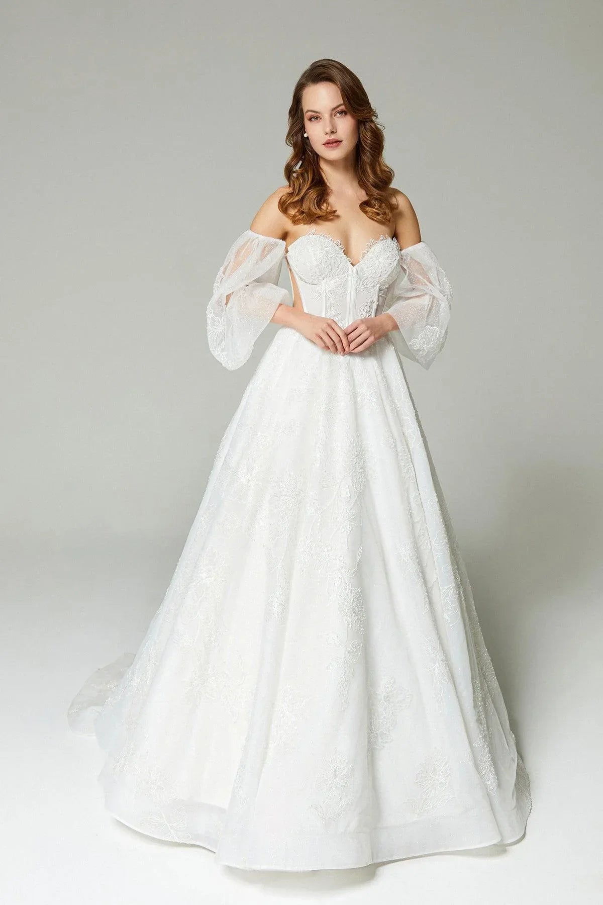 Caroline Balon Kollu A Kesim Gelinlik - Mediha Cambaz Bridal