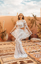 Celine Etnik Güpür Dantelli Balık Gelinlik - Mediha Cambaz Bridal