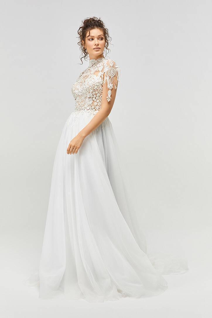 Coachella Vintage Apoletli A Kesim Gelinlik - Mediha Cambaz Bridal