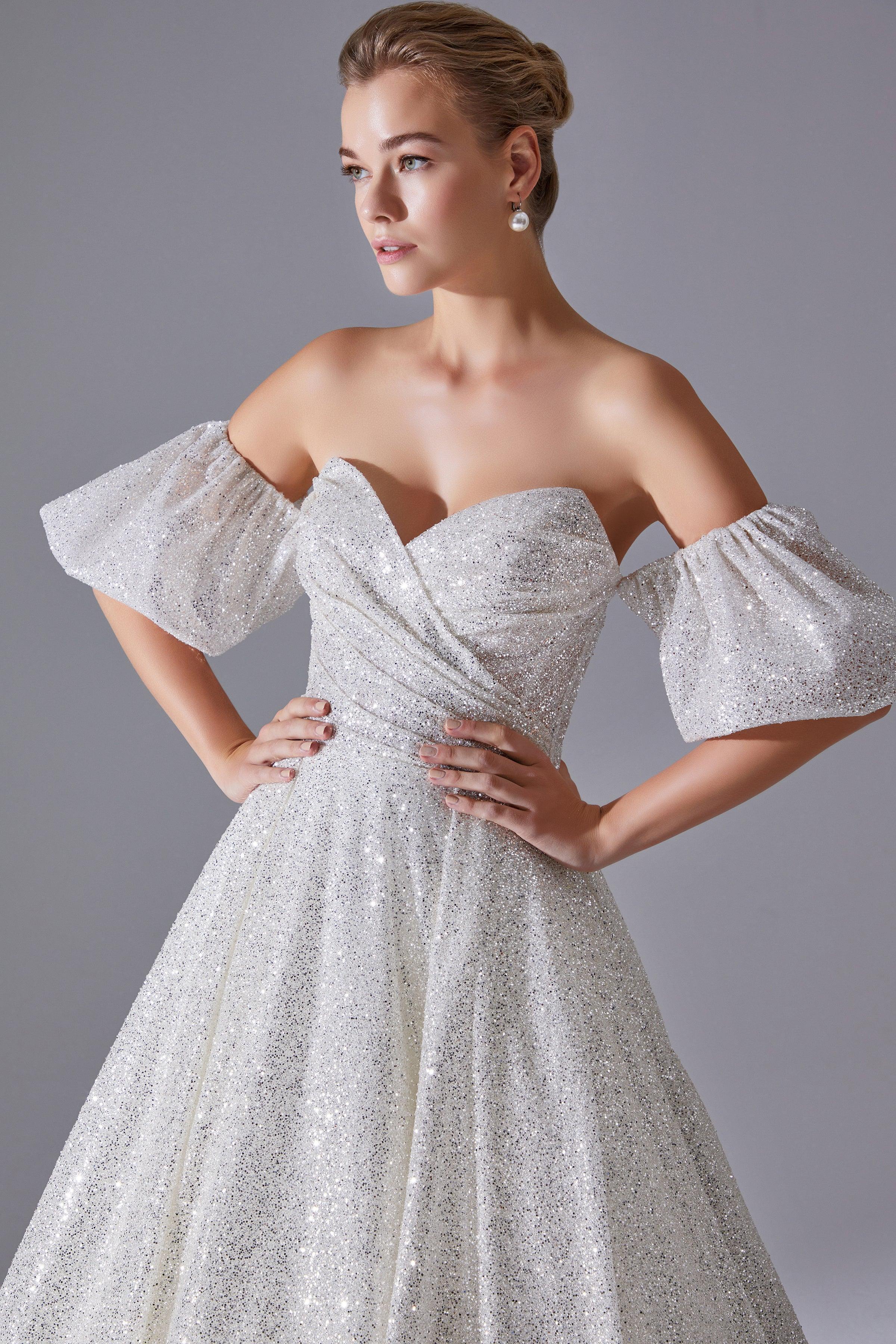 Cole 23 Drapeli Straplez A Kesim Gelinlik - Mediha Cambaz Bridal