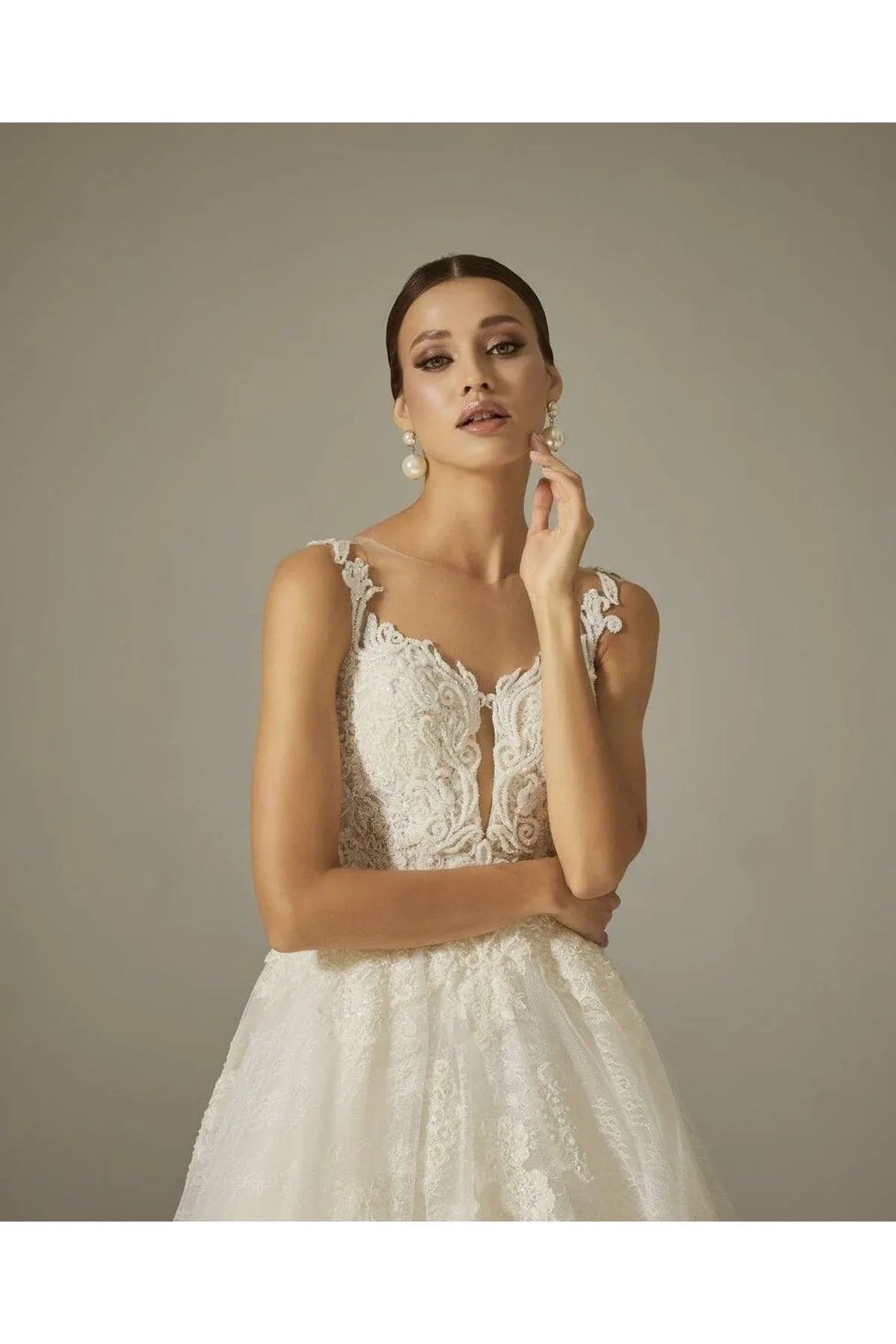 Dania Kolsuz Fransız Dantel Prenses Gelinlik - Mediha Cambaz Bridal