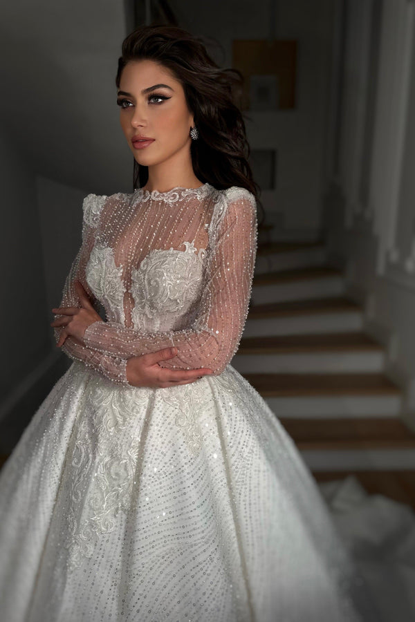 Devinia Dantel Dubai Prenses Model Gelinlik - Mediha Cambaz Bridal