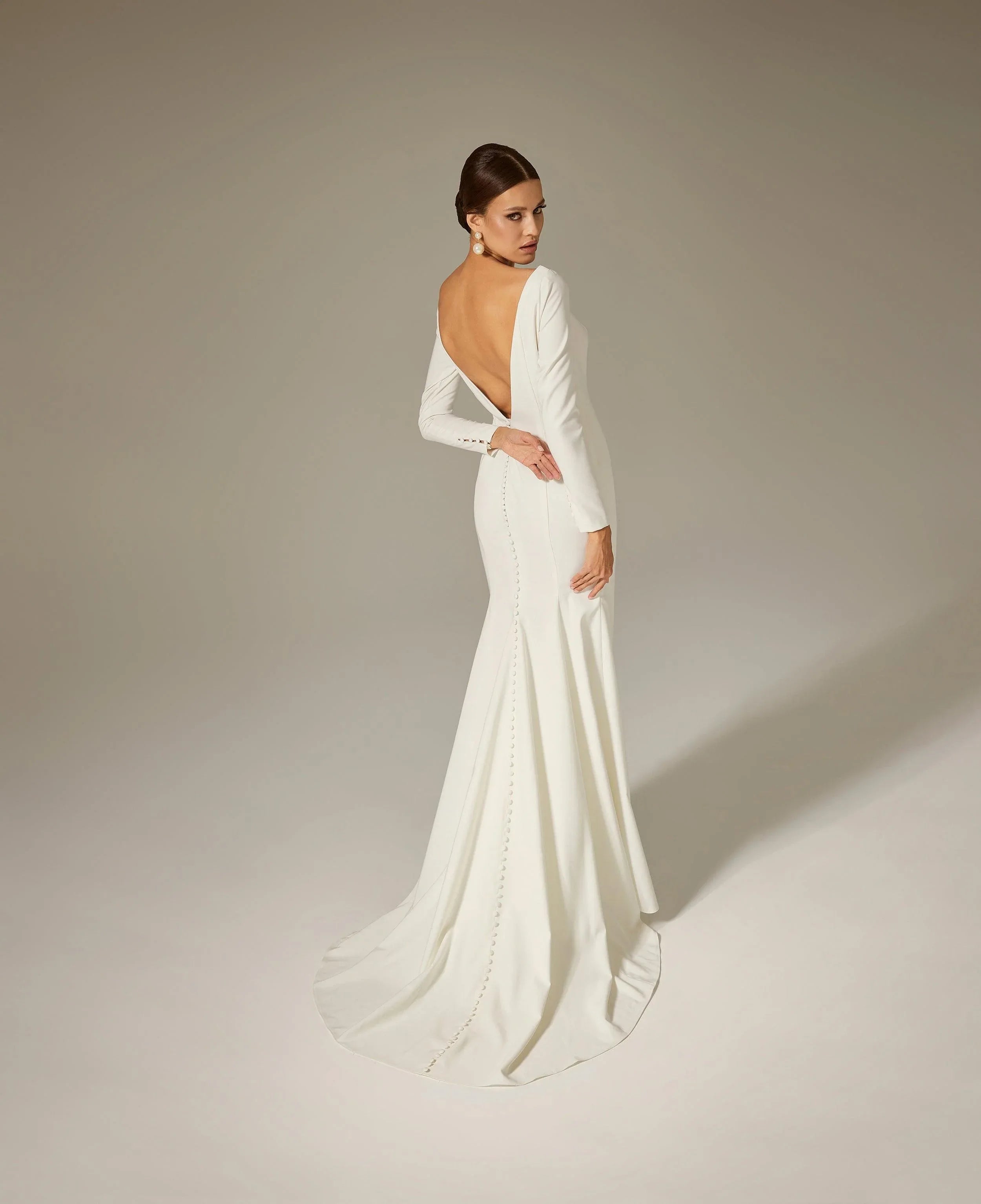 Ela Saten Sade Düz Kesim Nikah Gelinlik - Mediha Cambaz Bridal