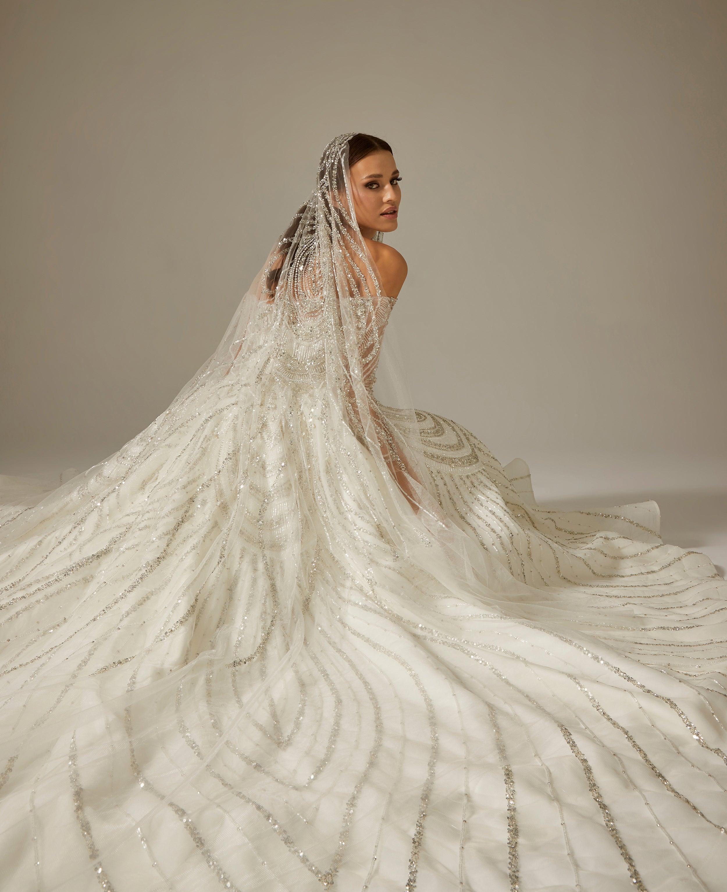 Eleanor Taşlı Kasnak Prenses Model Gelinlik - Mediha Cambaz Bridal