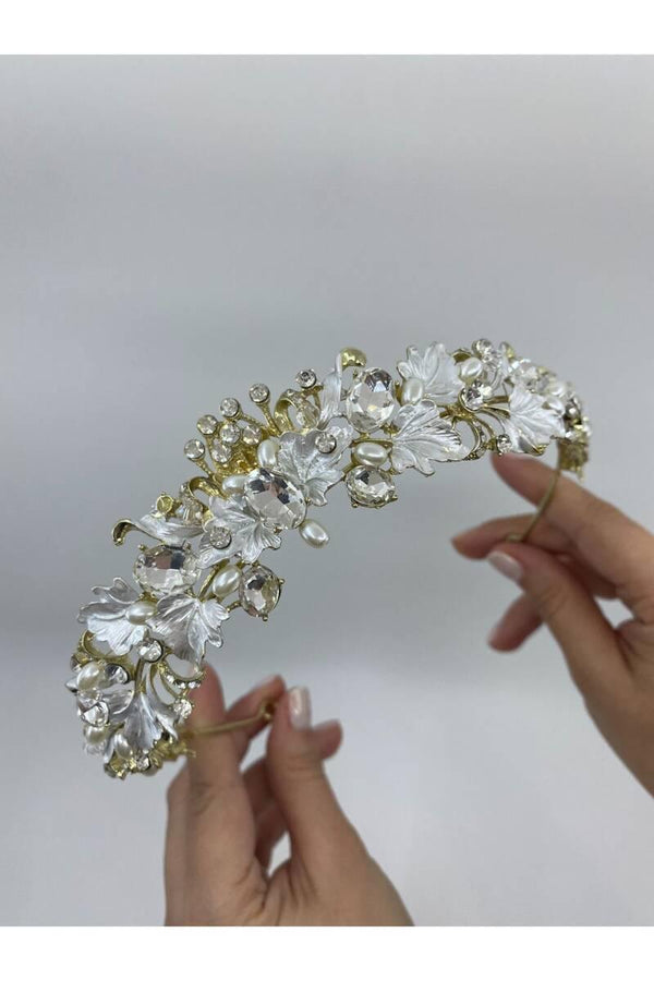 Gold ve Gümüşlü Vintage Gelin Tacı - Mediha Cambaz Bridal