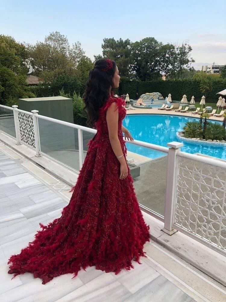 Haute Couture Kırmızı Nişan ve Kına Elbisesi - Mediha Cambaz Bridal
