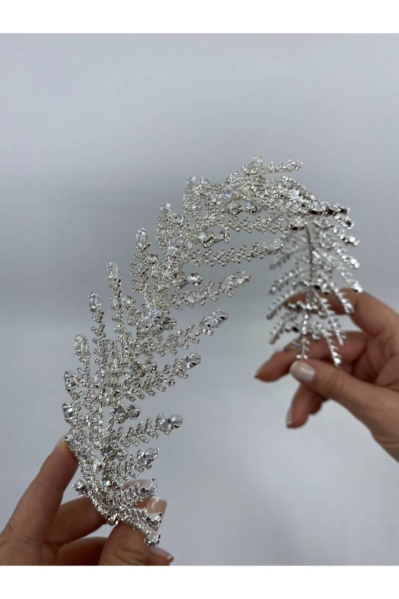 Helenistik Pırlanta Işıltılı Gelin Tacı - Mediha Cambaz Bridal