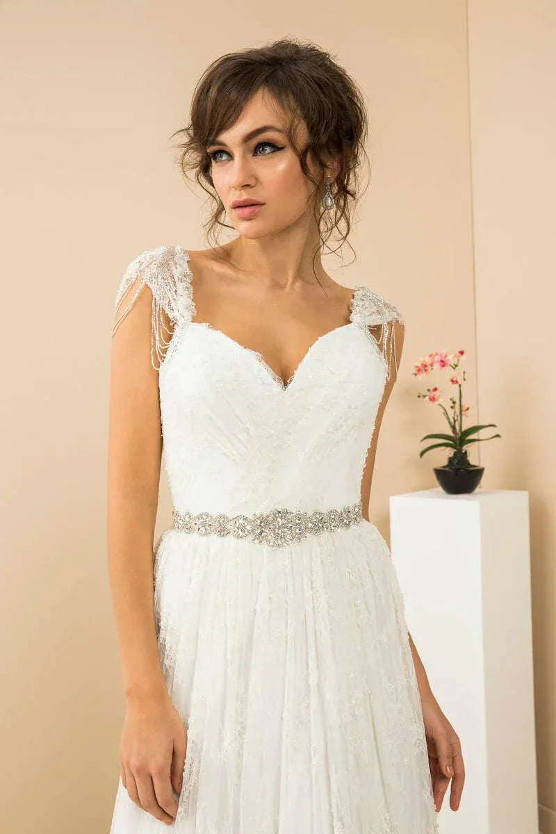 Hellenistic Taş Kemer Detaylı Helen Gelinlik - Mediha Cambaz Bridal