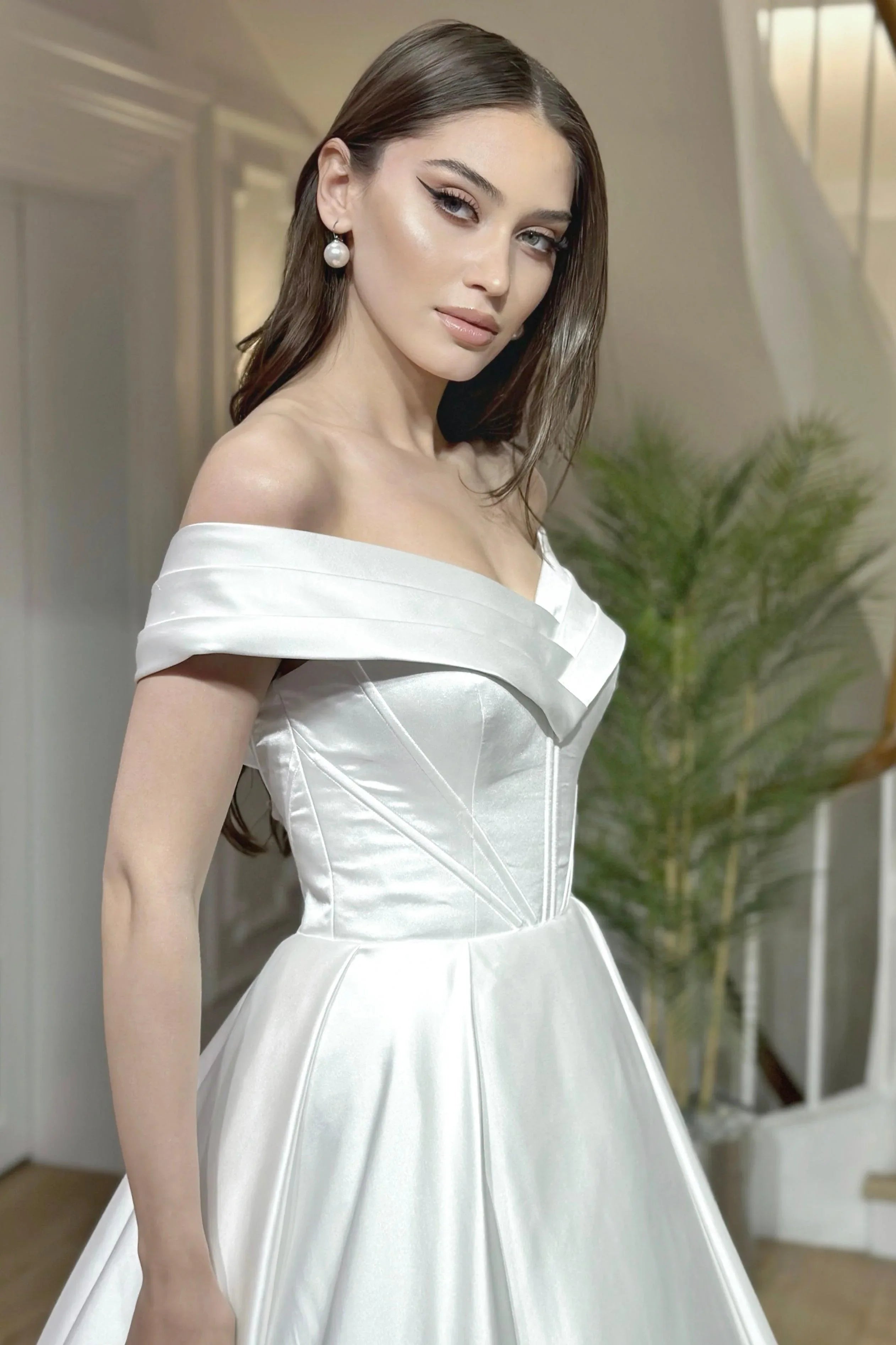 Ivette Saten Drapeli A Kesim Gelinlik - Mediha Cambaz Bridal