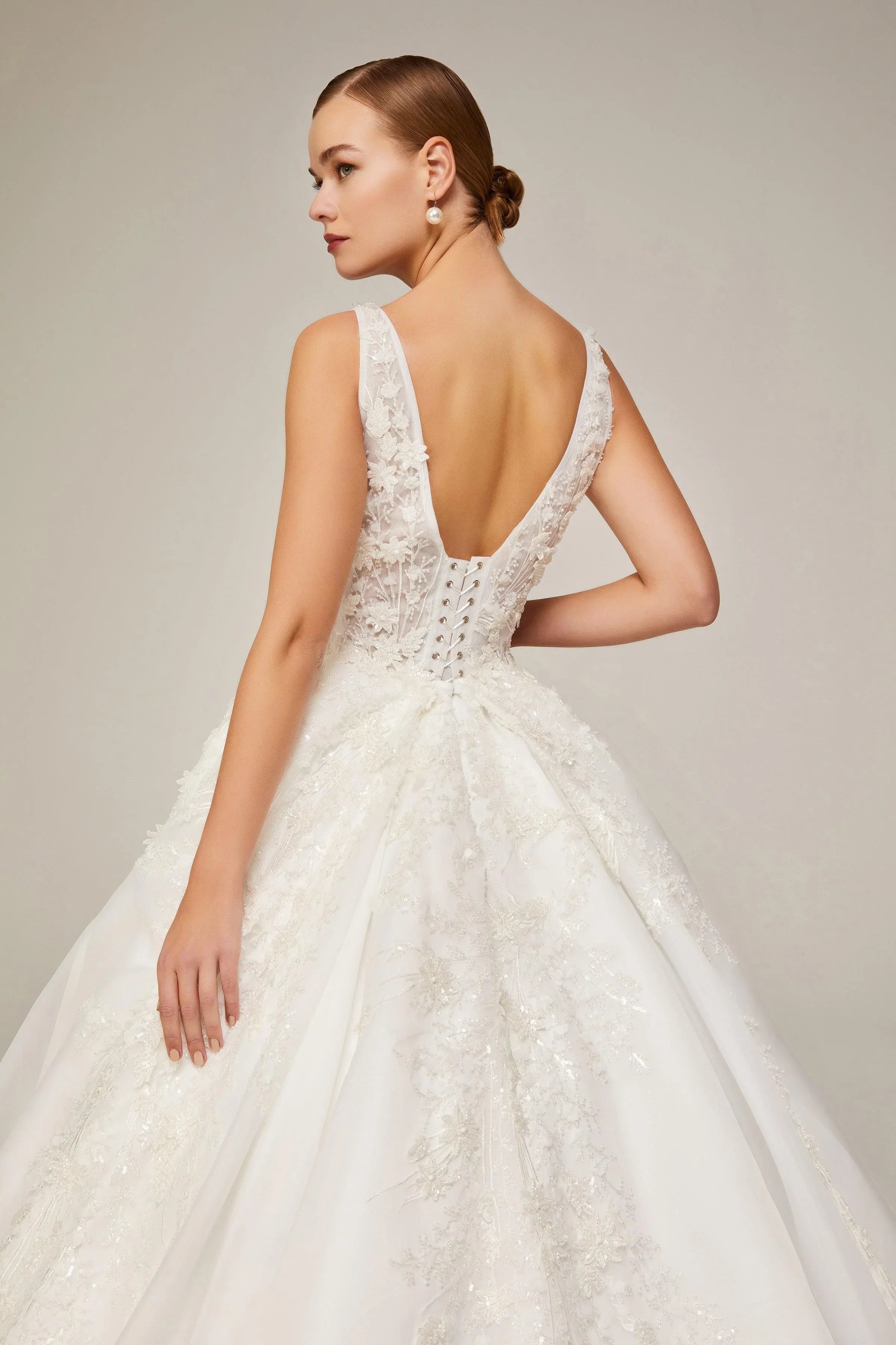 Jenna Üç Boyut Dantel Prenses Model Gelinlik - Mediha Cambaz Bridal