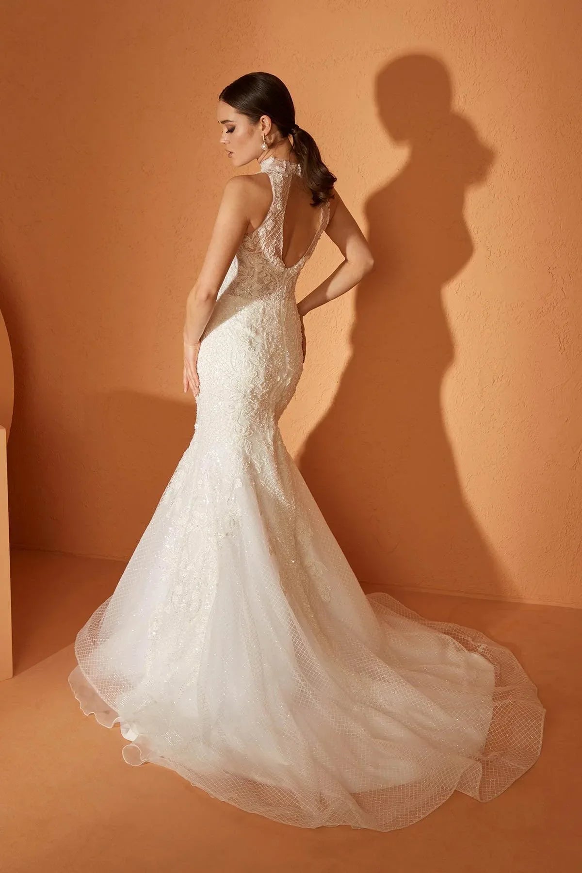 Jill Modern Halter Yaka Balık Kesim Gelinlik - Mediha Cambaz Bridal