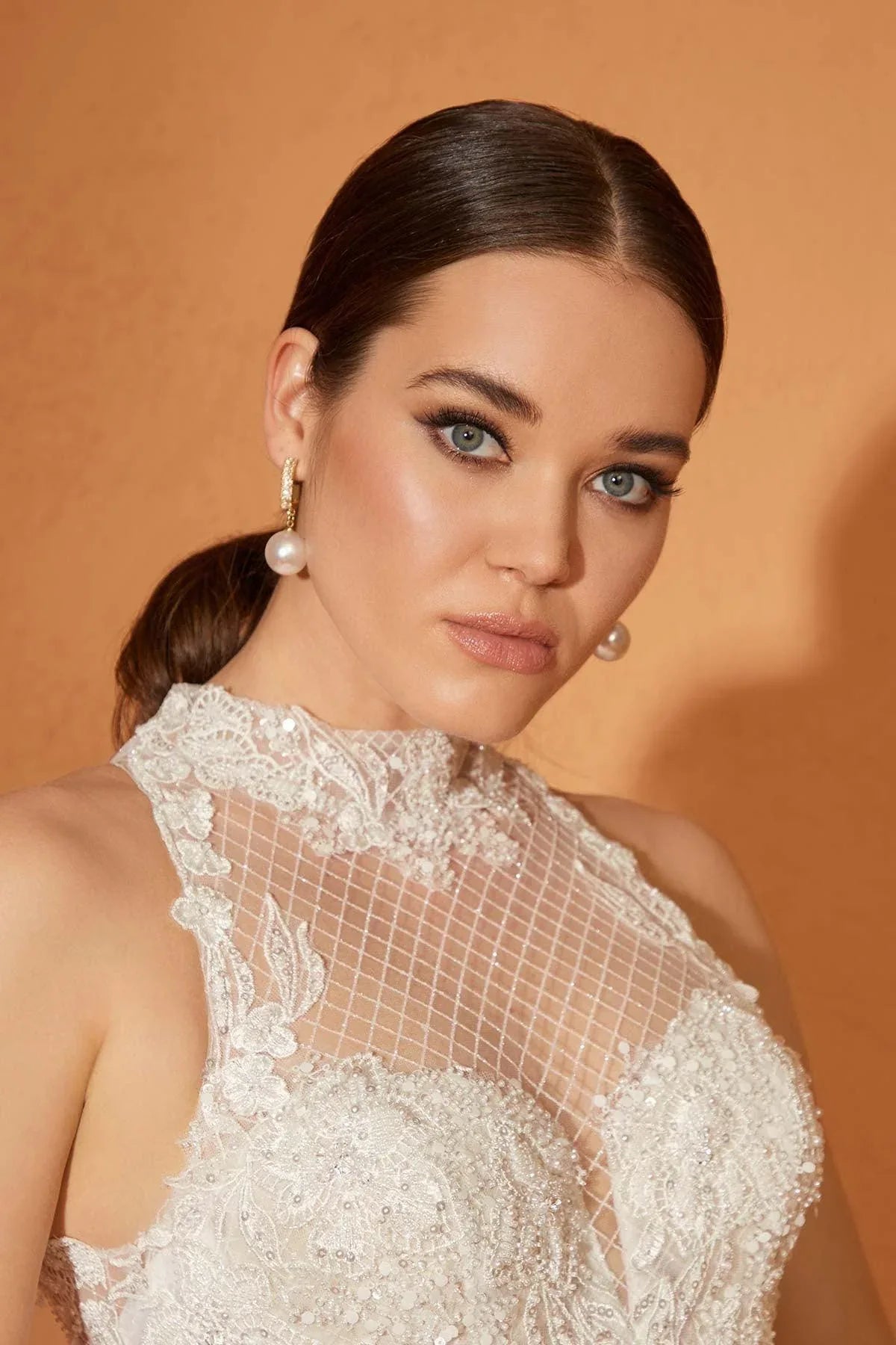 Jill Modern Halter Yaka Balık Kesim Gelinlik - Mediha Cambaz Bridal