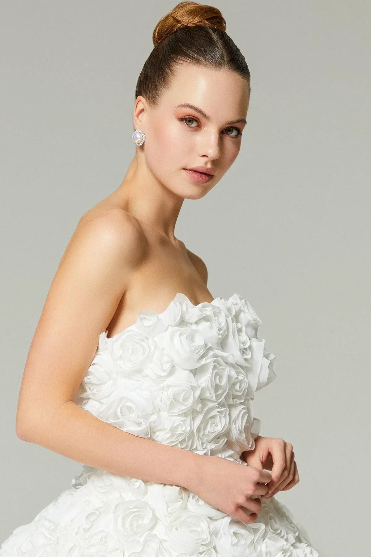 Jory Gül Kaplı Straplez Prenses Gelinlik - Mediha Cambaz Bridal