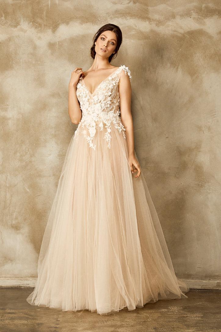 Jungle Boho Dantel Tül Prenses Model Gelinlik - Mediha Cambaz Bridal