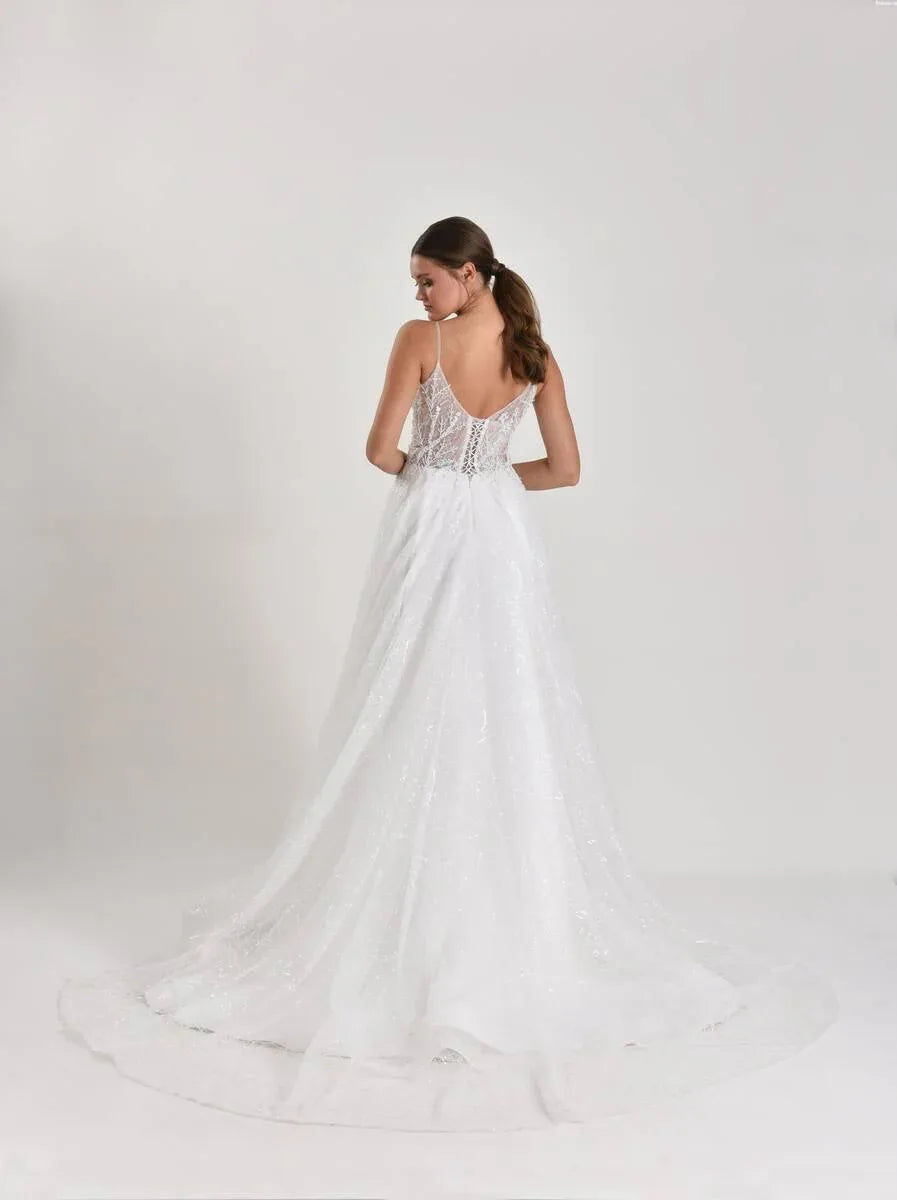 Landscape Üç Boyutlu Dantel A Kesim Gelinlik - Mediha Cambaz Bridal
