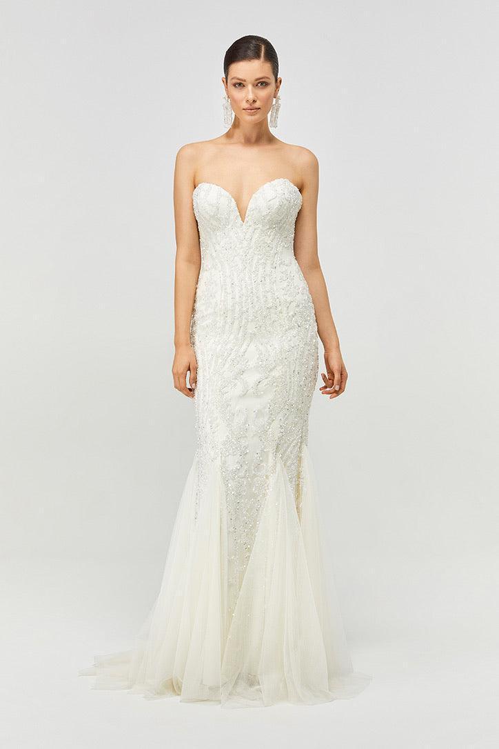 Luxury 91 Briket Desenli Kasnak İşi Balık Gelinlik - Mediha Cambaz Bridal