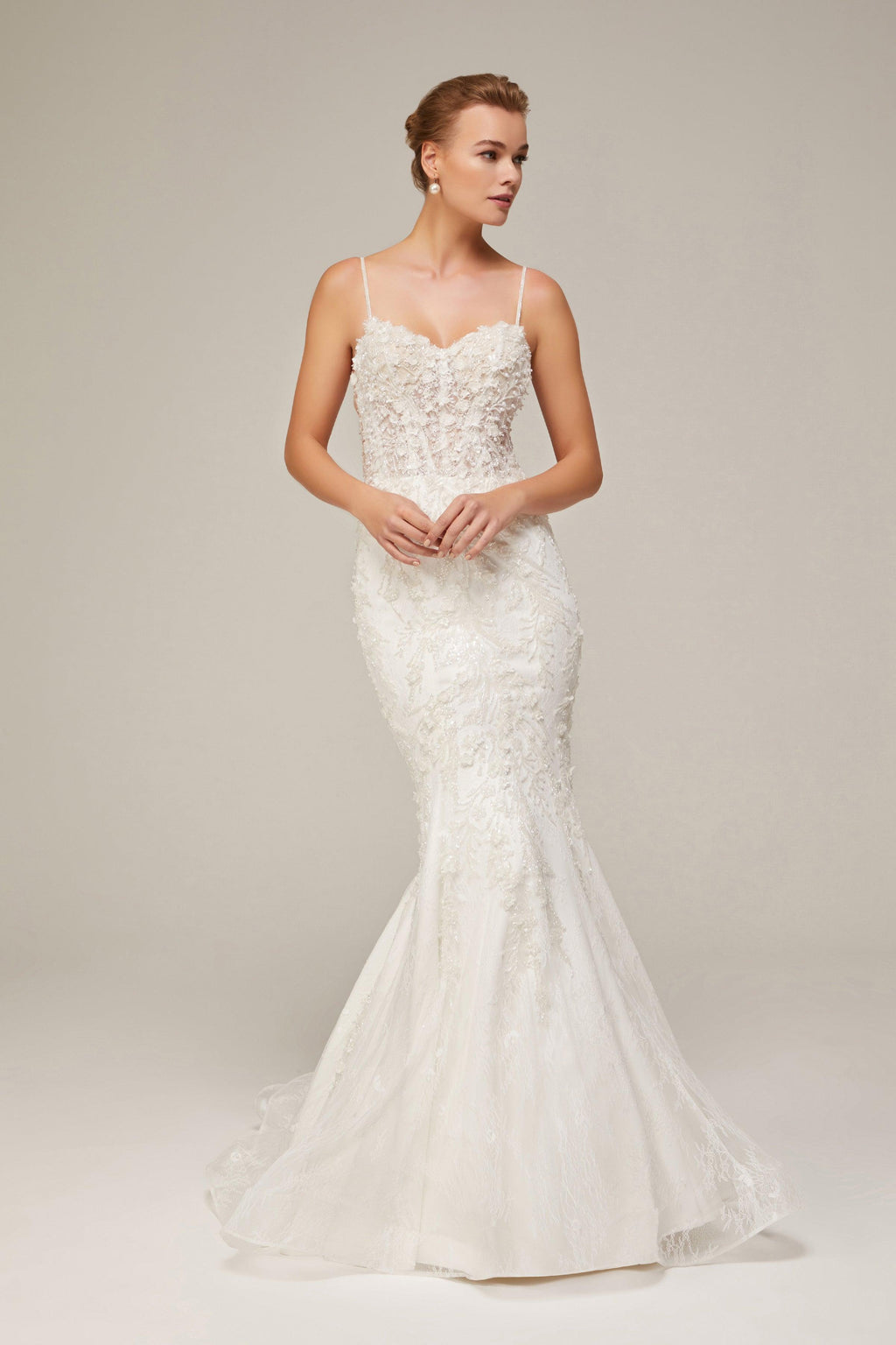 Malina Lace Backless Mermaid Wedding Dress