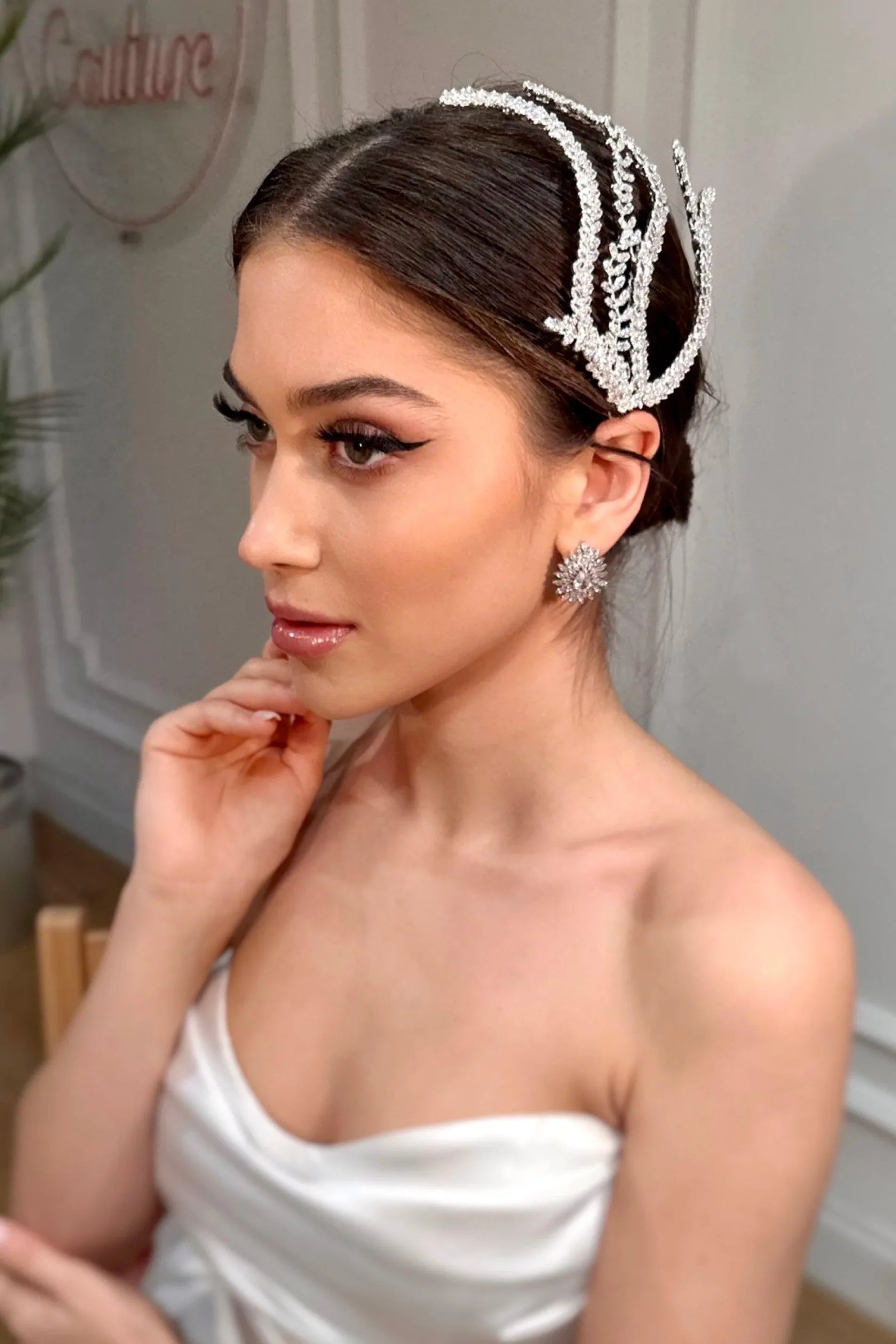 Mia Kristal Boncuklu ve İncili Gelin Saç Aksesuarı - Mediha Cambaz Bridal