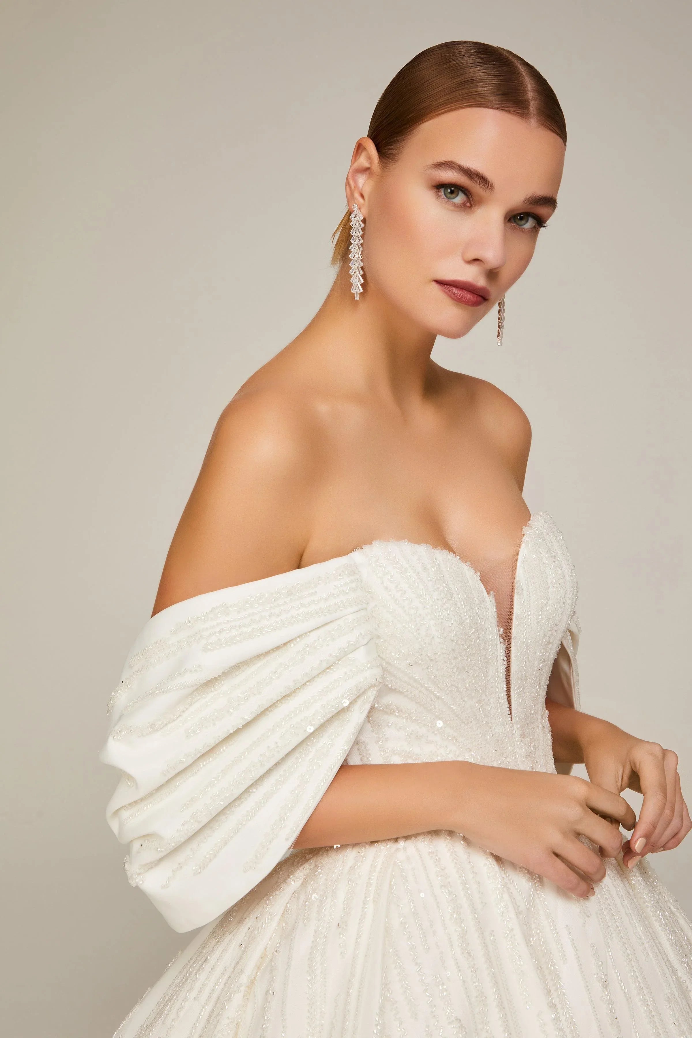 Nastya Çizgisel Dantel Prenses Model Gelinlik - Mediha Cambaz Bridal