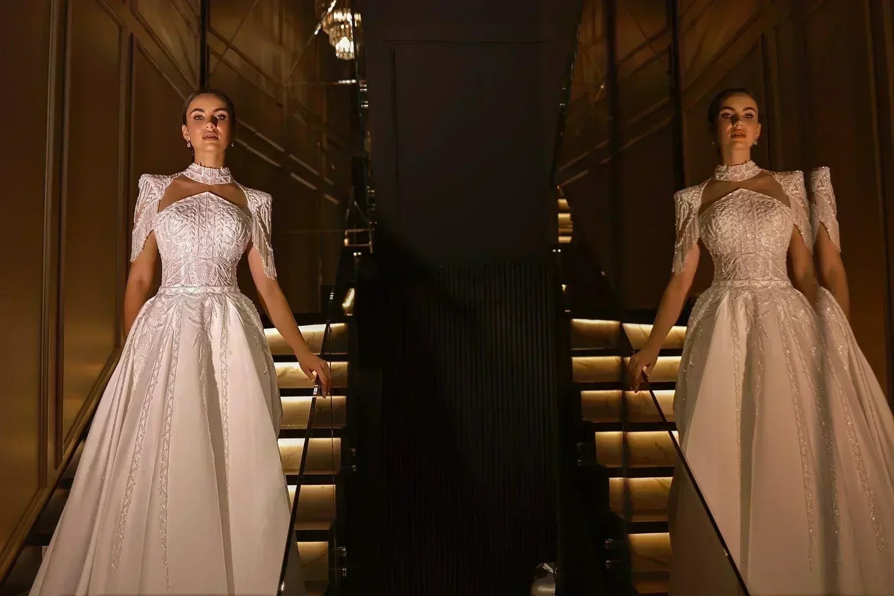 Neva Dantel İşlemeli Püskül Detaylı İki Parçalı Gelinlik - Mediha Cambaz Bridal