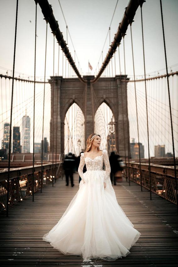 No One Üç Boyutlu Dantel A Kesim Gelinlik - Mediha Cambaz Bridal