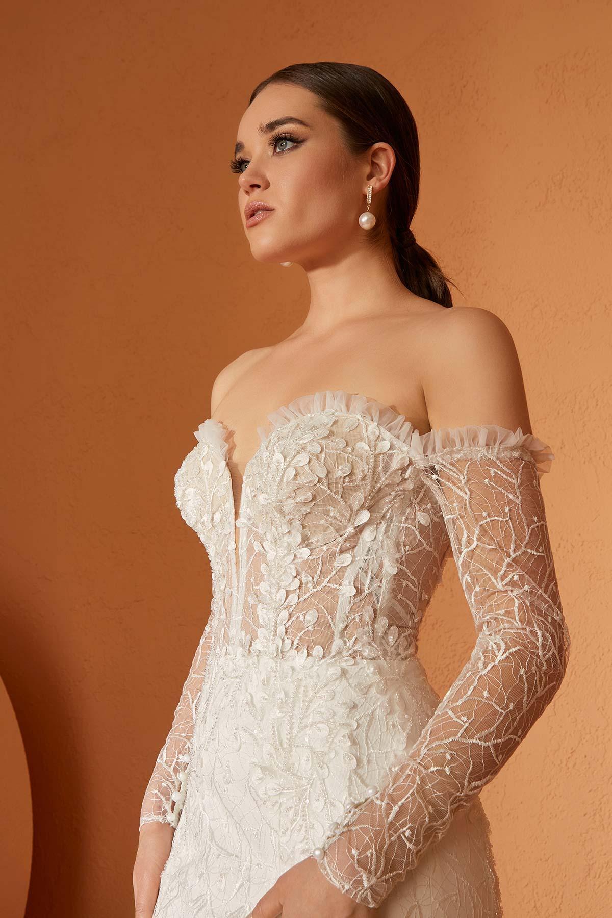 Oscar Dantel Kuyruklu Balık Gelinlik - Mediha Cambaz Bridal
