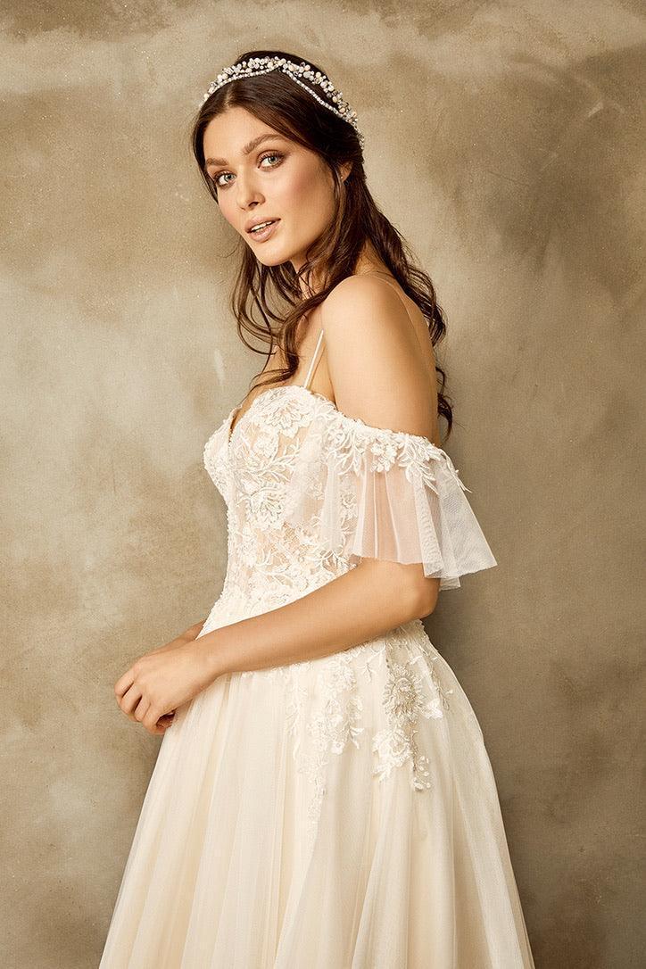 Paradise Dantel Tül Vintage A Kesim Gelinlik - Mediha Cambaz Bridal