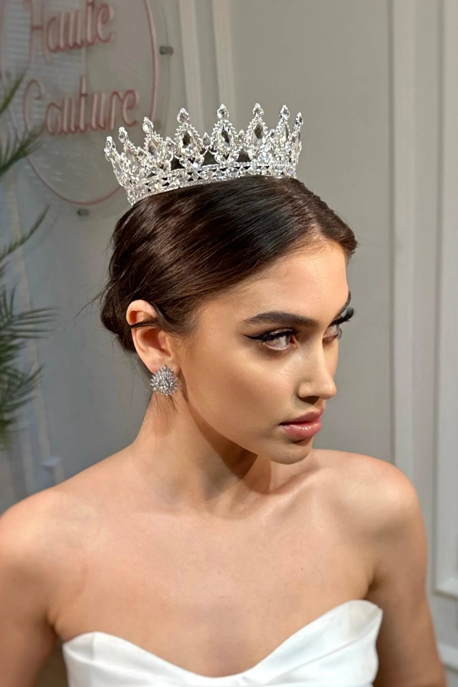 Phobe Tam Tur Zirkon Taşlı Gelin Tacı - Mediha Cambaz Bridal