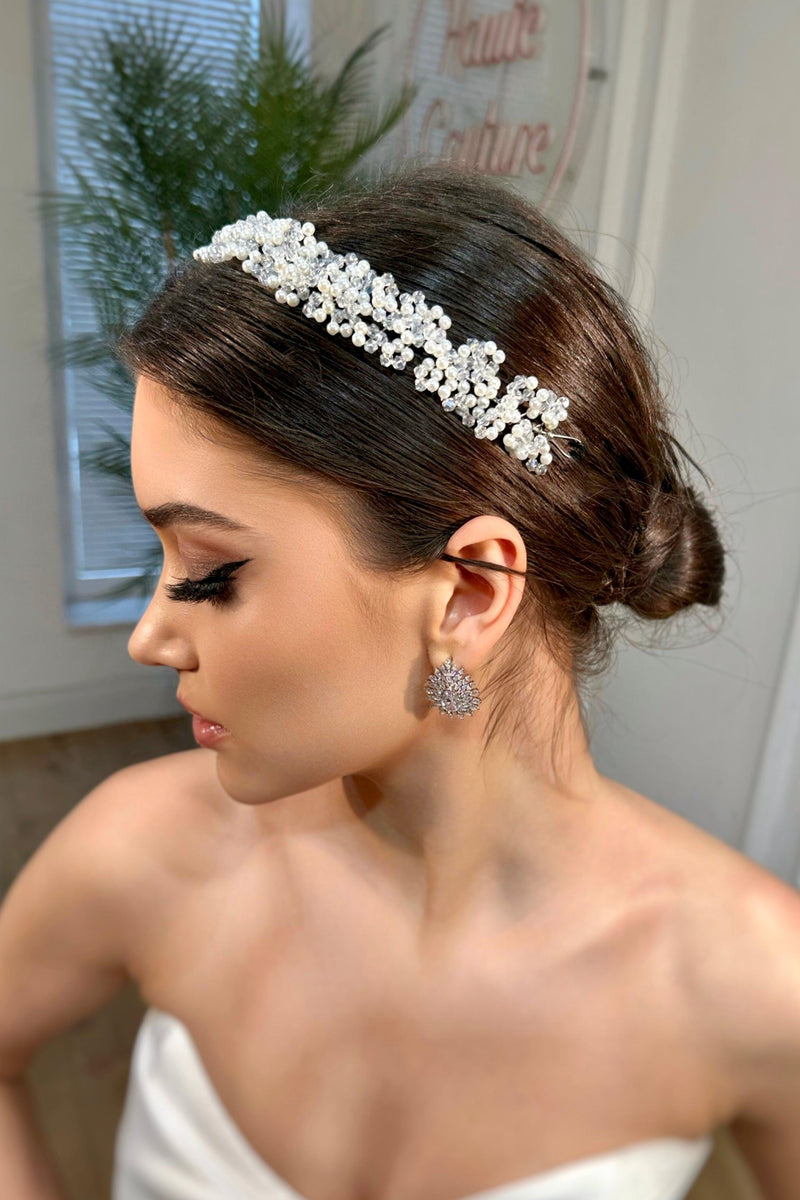 Sarah Beaded and Pearled Bridal Hair Accessory | Mediha Cambaz