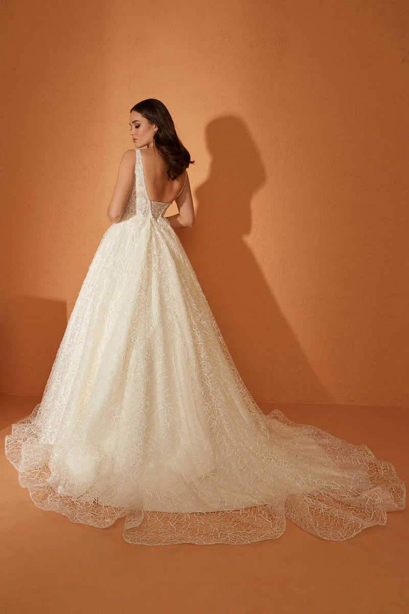 Sarah Işıltılı Dantel Prenses Model Gelinlik - Mediha Cambaz Bridal