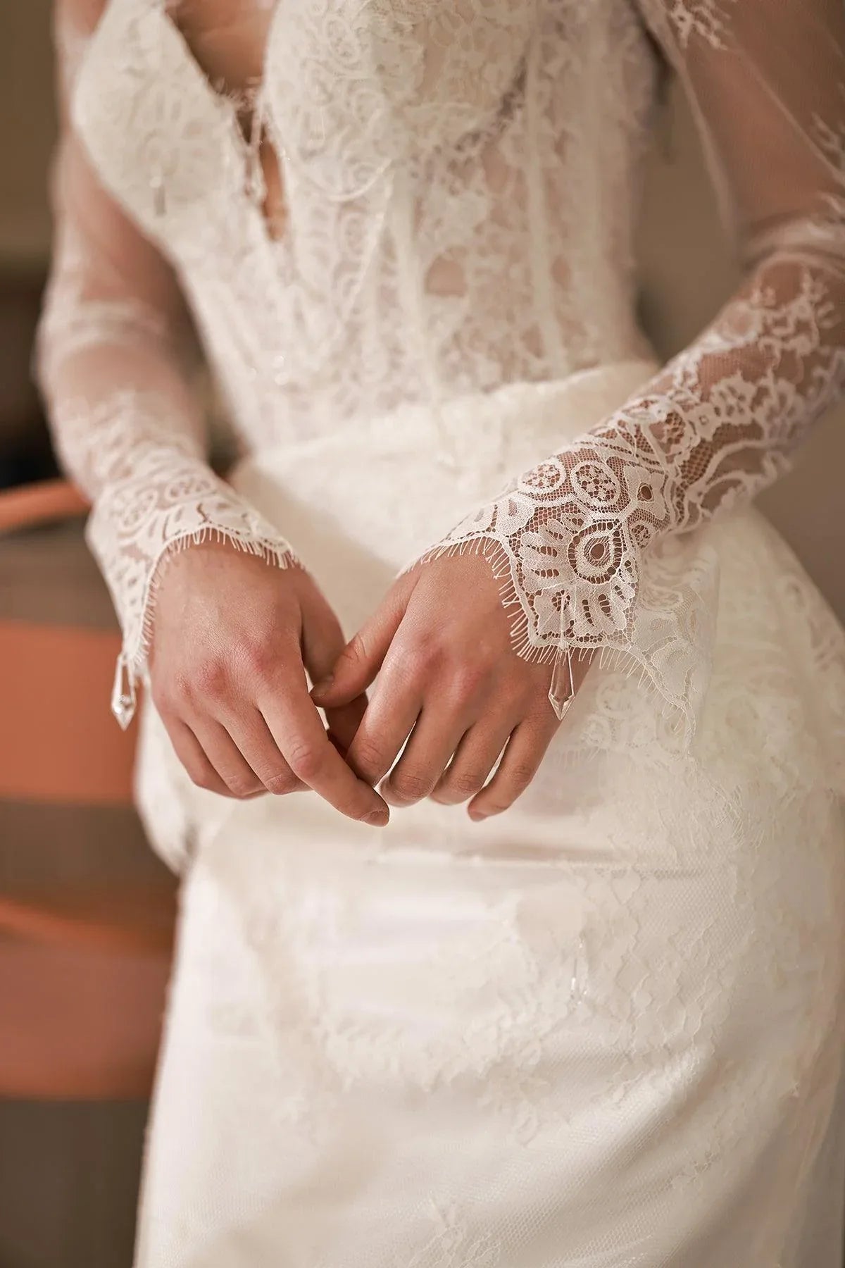 Tamara Fransız Dantelli İki Parça Balık Gelinlik - Mediha Cambaz Bridal