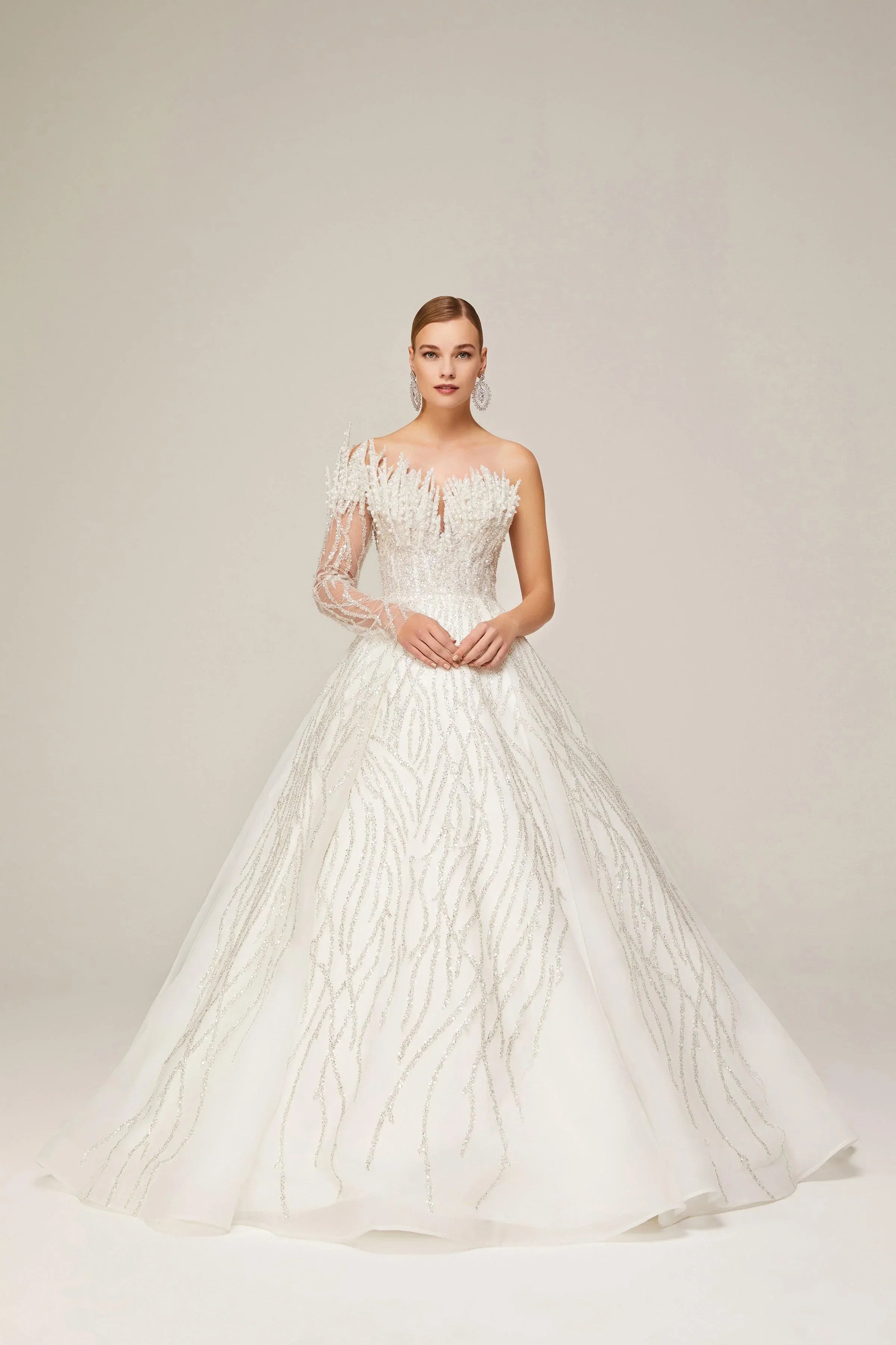 Tereza İncili Dantel Prenses Model Gelinlik - Mediha Cambaz Bridal