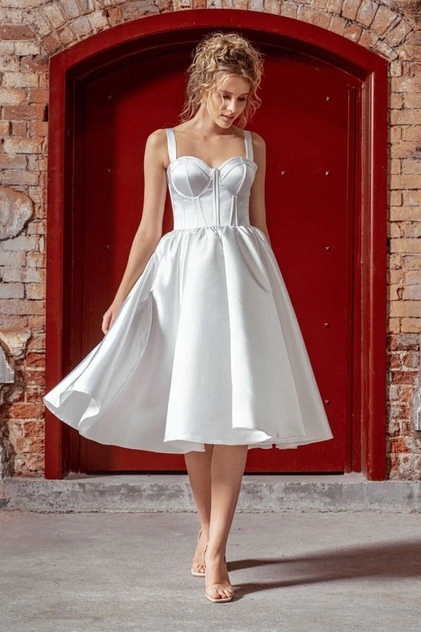 Weddress Saten Midi Prenses Model Nikah Elbisesi - Mediha Cambaz Bridal