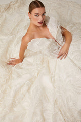 Wendy Yaprak Güpürlü Prenses Model Gelinlik - Mediha Cambaz Bridal