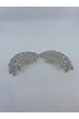 Zirkon Taşlı Dallı Gümüş İkili Saç Aksesuarı - Mediha Cambaz Bridal